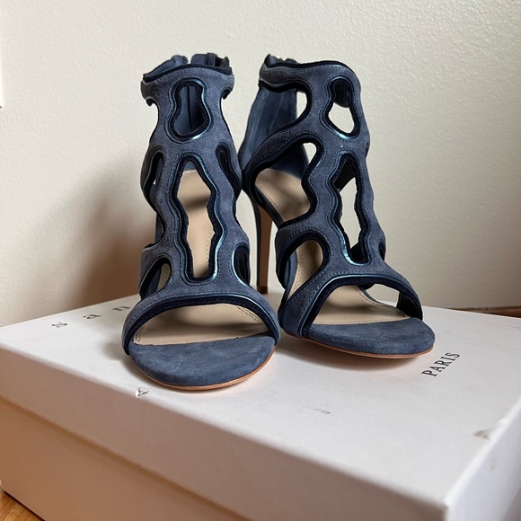 SANDRO Paris Alexie Heels Sandals in Blue Size EU 40 NWT - ASO Pippa Middleton - Picture 12 of 12